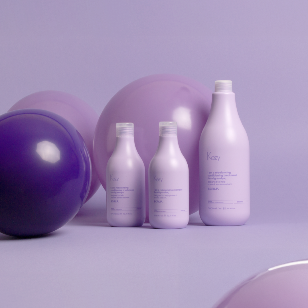 Balansuojantis KEZY kondicionierius riebiai galvos odai 375ml-1l