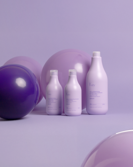 Balansuojantis KEZY šampūnas riebiai galvos odai 375ml-1l